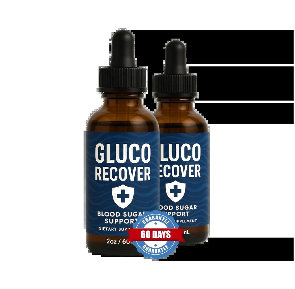Gluco Recover 2-bottle package with amber dropper bottles